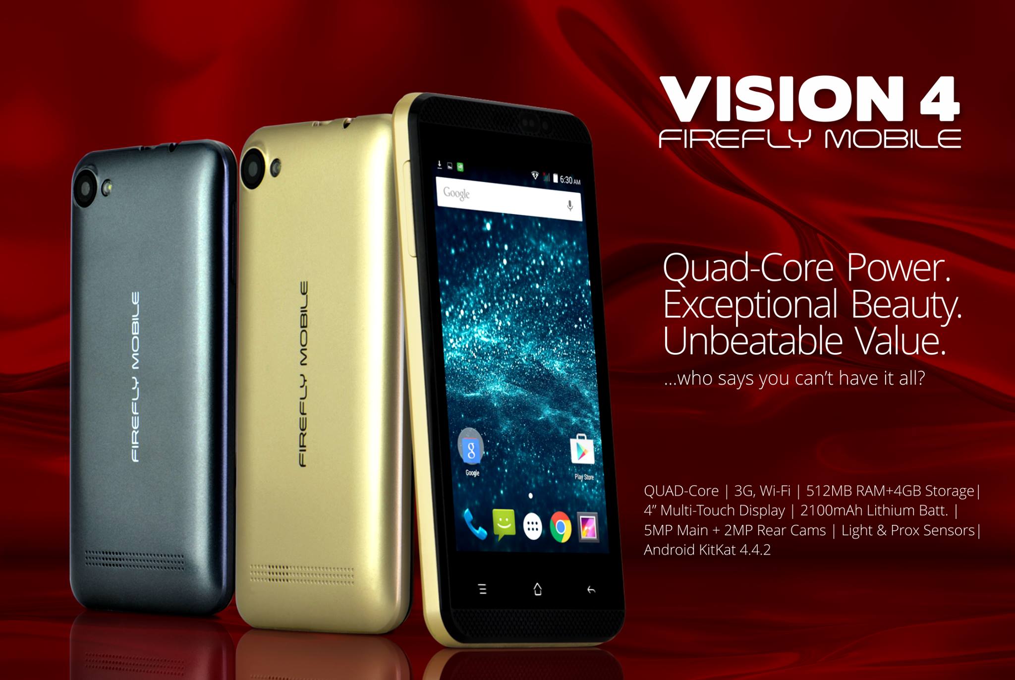Firefly Mobile Vision 4 1 • Firefly Mobile Vision 4: 4-Inch, Quad-Core, Kitkat For Php1.9K