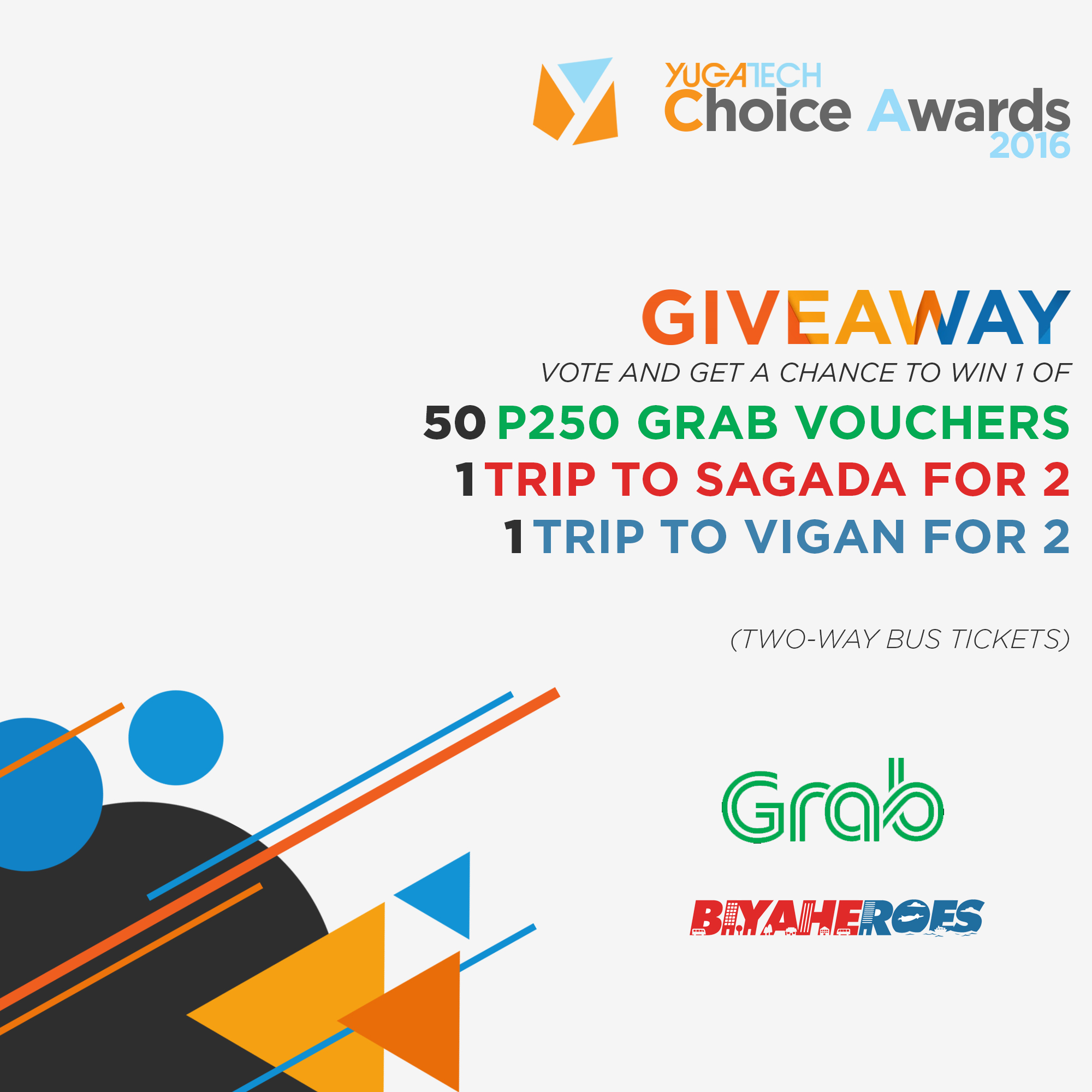giveaway • YugaTech Vigan, Sagada & Grab Vouchers Winners!