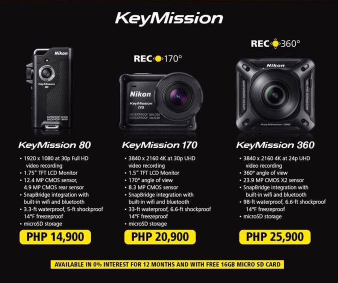 Nikon KeyMission action cameras launched in PH, priced