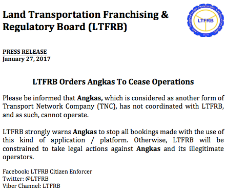 Ltfrb Angkas • Ltfrb Orders Wunder Carpool And Angkas To Cease Operations