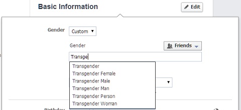 Gender Facebook