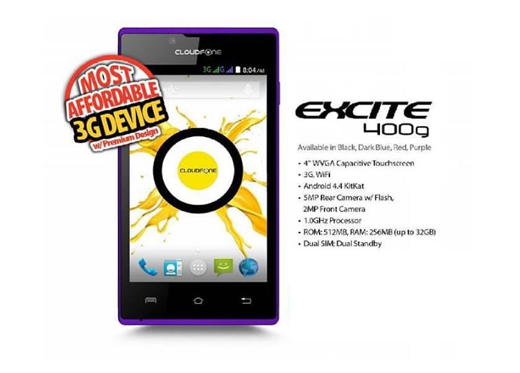 Cloudfone Excite 400G • 7 Android Smartphones You Can Buy For Under ₱1,000 (1K)