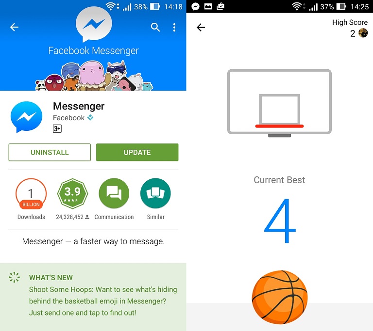 Facebook outs basketball mini game in Messenger » YugaTech