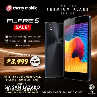Cherry Mobile Flare 5 flash sale happening on Dec. 26