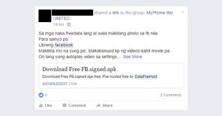 Phishing 'Facebook' app makes the rounds in FB groups