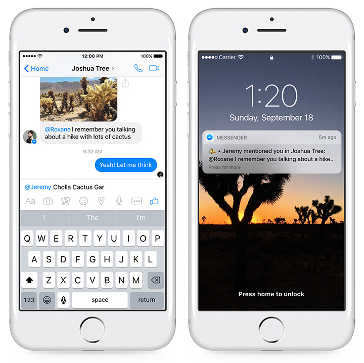 Facebook Messenger Mentions • Facebook Introduces Reactions And Mentions In Messenger