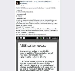 ASUS Zenfone 3 Laser (ZC551KL) gets Android Nougat