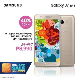 Samsung Galaxy J7 (2016) on discount for Php9k on Lazada