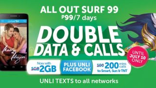 Smart All Out Surf 99 now w/ 2GB Data, 200 minutes calls, Unli FB & SMS