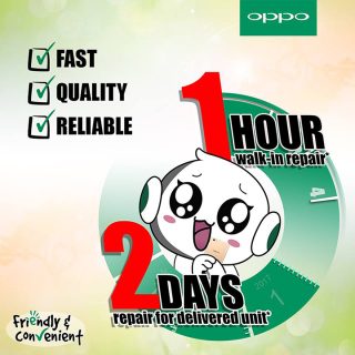 Get your OPPO devices repaired for as fast as 1 hour