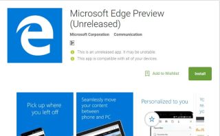 Microsoft Edge (Preview) and Launcher for Android now available for download