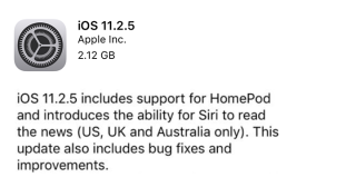 iOS 11.2.5 is now available for iPhone and iPad