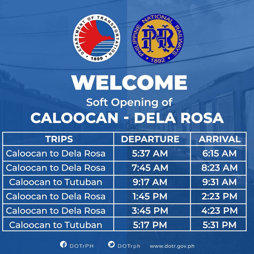 caloocan delarosa pnr 1 • DoTr re-opens PNR Caloocan-Dela Rosa, Makati line