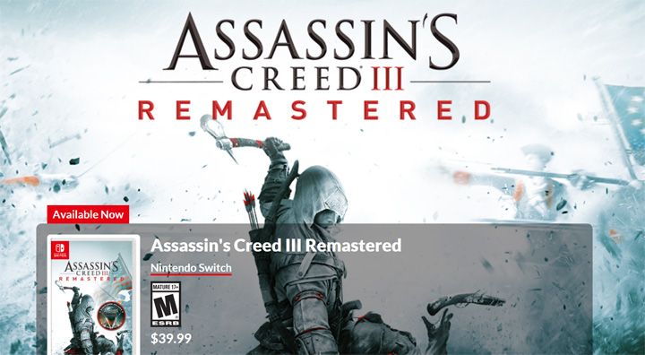 Assassin's Creed Iii Remastered Switch