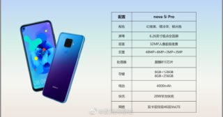 Huawei Nova 5i Pro images, full specs leak