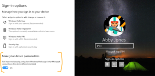 Microsoft introduces passwordless sign in on Windows 10