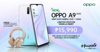 OPPO A9 2020 Vanilla Mint colorway now official