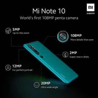 Xiaomi reveals Mi Note 10 camera specs