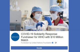 Facebook users can now donate to help fight COVID-19