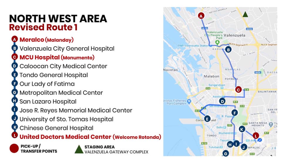 dotr route 1 • List of free transport and pickup points in Metro Manila for health workers and frontliners