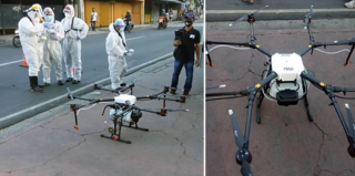 Watch: Php1 Million drone sprays disinfectant in Pasig streets