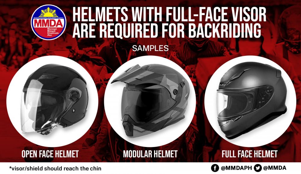Mmda Helmet • Mmda Requires Helmets With Full-Face Visors To Motorcycle Drivers And Back Riders