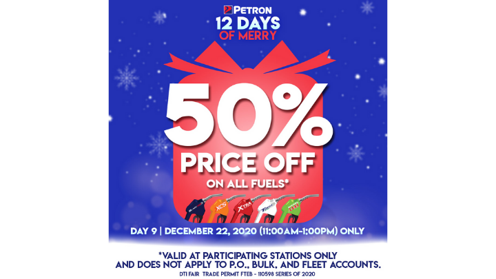 PETRON 1 • Petron announces 50% price off promo on all fuels
