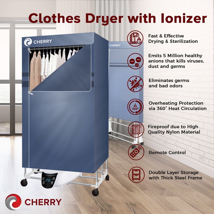 Cherry Clothes Dryer With Ionizer • Cherry Home Announces Digital Air Fryer, Clothes Dryer With Ionizer, Priced