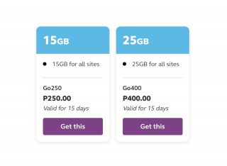 Globe outs Go250 (15GB) and Go400 (25GB) promo