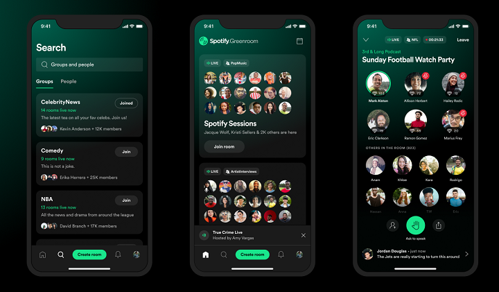 Spotify Greenroom live-audio app unveiled