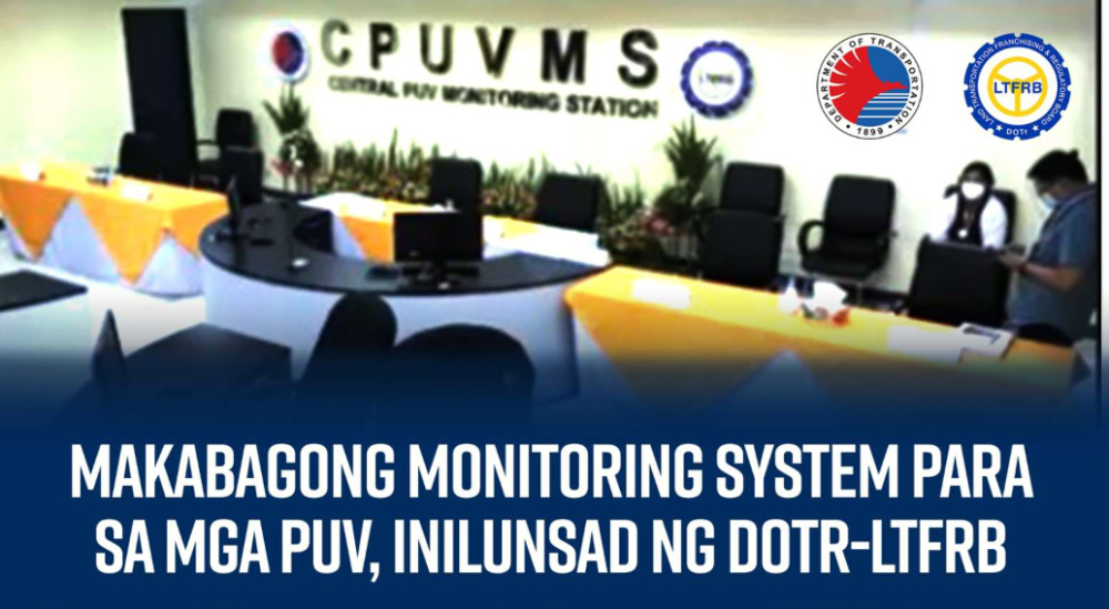 DOTR CPUVMS • DOTr, LTFRB launches GPS-enabled monitoring system for PUVs