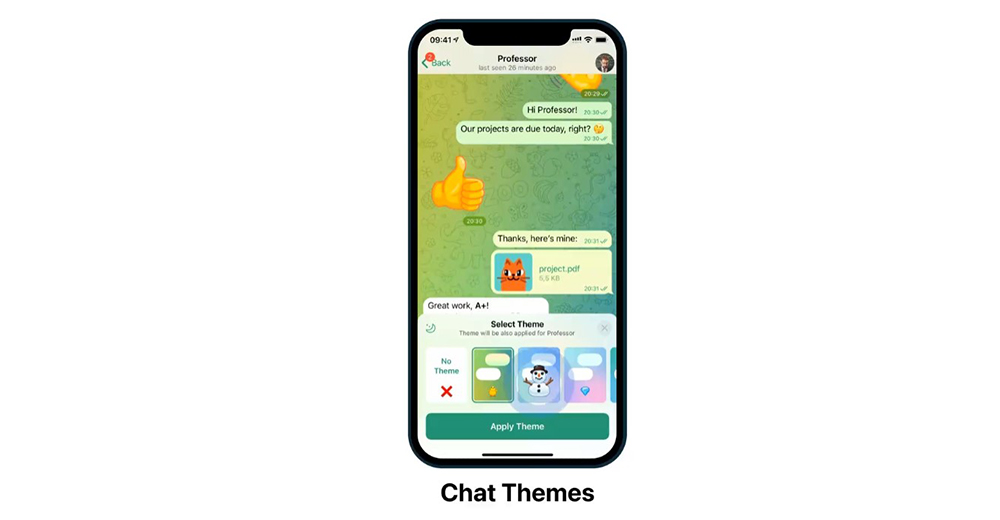 Telegram Update 1 • Telegram Gets New Chat Themes, Interactive Emoji, And Live Stream Recording
