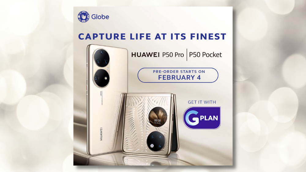 Globe Huawei P50 Series • Huawei P50 Pro, P50 Pocket Pre-Order Starts On February 4