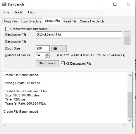 Diskbench Create File