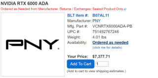 NVidia RTX 6000 GPUs priced at Php410k up
