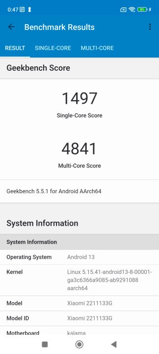 Xiaomi13 Geekbench5