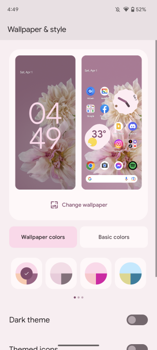 Material You Color Change