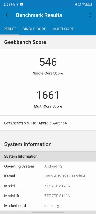 Zte Blade V41 Geekbench 5