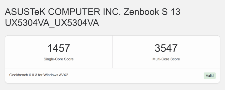 Asus Zenbook S 13 Oled Benchmark