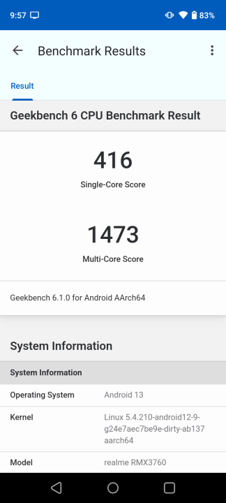 Realme C53 Geekbench 6