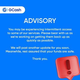 GCash releases statement on temporary unavailable services