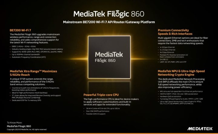 Mediatek Filogic 860 Specs (yuga Fi)