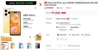 Infinix HOT 40 Pro lands for under Php7.5k