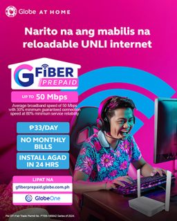 GFiber Prepaid to provide fiber internet service for as low as Php 33/day