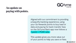 GoTyme Bank updates its Go Rewards point rates
