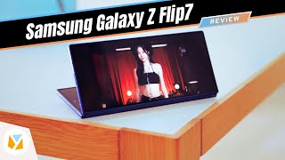 Samsung Galaxy Z Fold7 smartphone in a review video thumbnail
