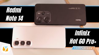 Infinix HOT 60 Pro+ and Redmi Note 14 smartphones side-by-side comparison