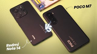 POCO M7 and Redmi Note 14 side-by-side comparison