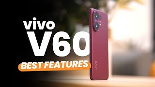 Sleek vivo V60 smartphone showcasing its top features.