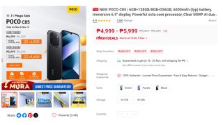 POCO C85 spotted online for as low as PHP 4,500 via Shopee